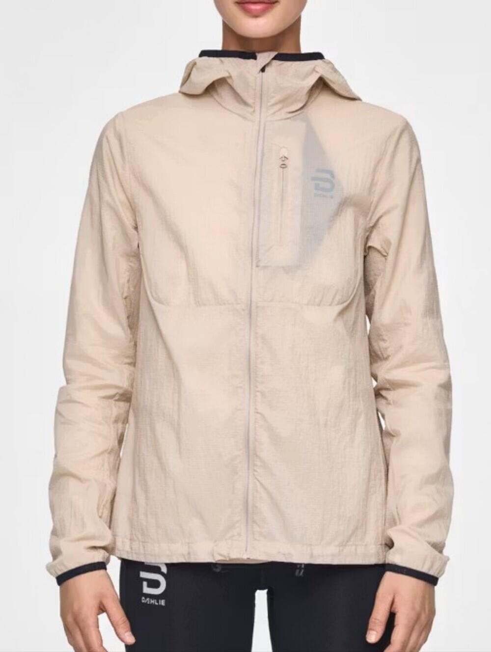 S Dehlie Swedish Lightweight Wind breaker Cream Hooded Utility zip up Jacket
